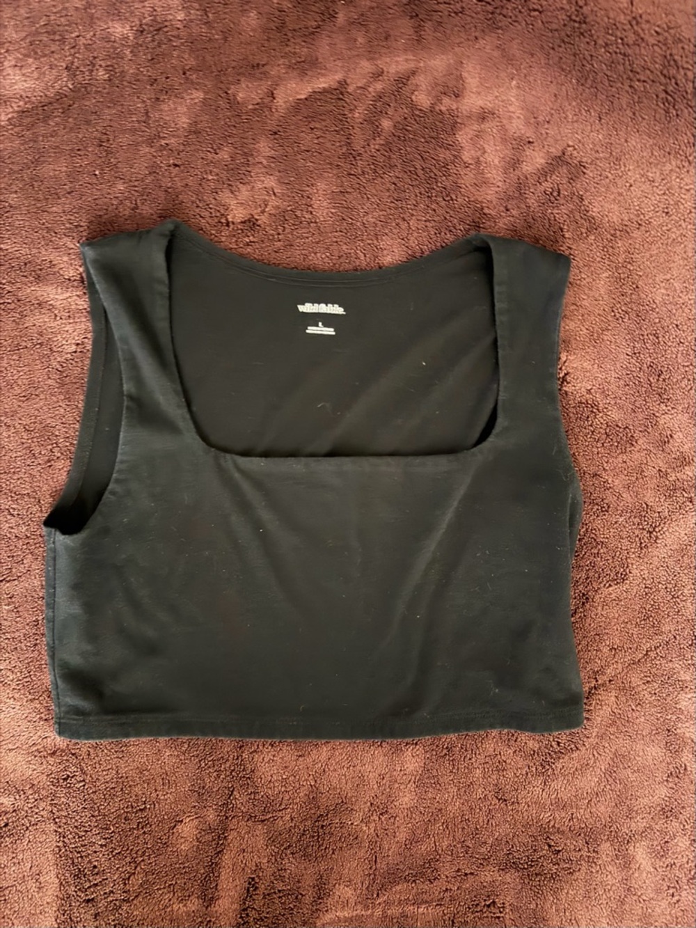 wild fable Black Square-Cut Crop Top